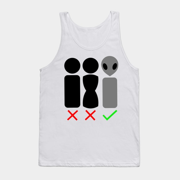 Alien Gender (Grey) Tank Top by Quirkball